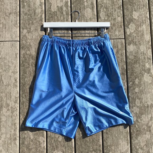 Athletic Works Shorts Y2k Shiny Metallic Blue Basketball Shorts